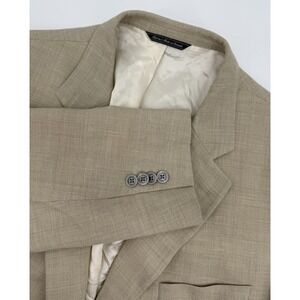Jack Victor Blazer Mens 50L Beige Wool Linen Sport Coat Jacket Two Button